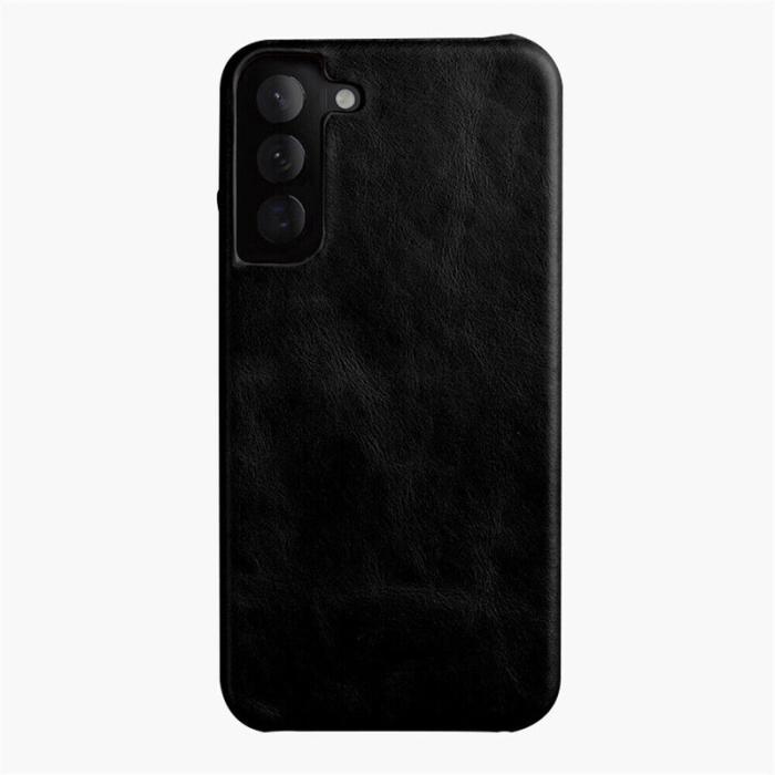 Melkco - MELKCO Fodral för Samsung Galaxy S22 5G Äkta läder PC - Svart