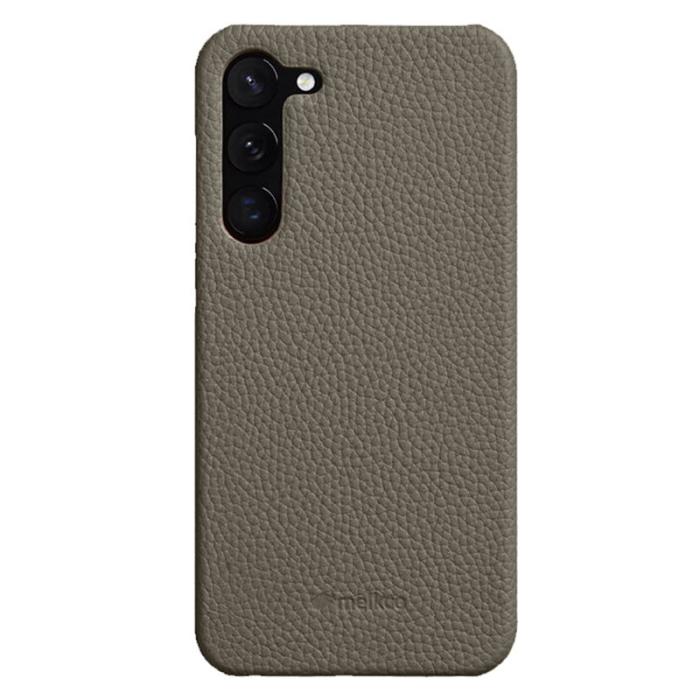 Melkco - MELKCO Fodral för Samsung Galaxy S23 Äkta läder Grå