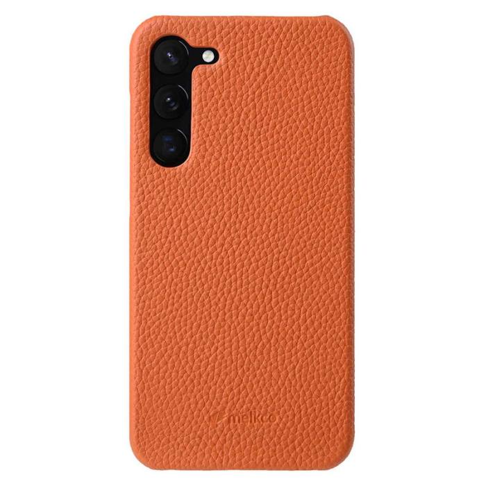 Melkco - MELKCO Fodral för Samsung Galaxy S23 Äkta läder PC Orange