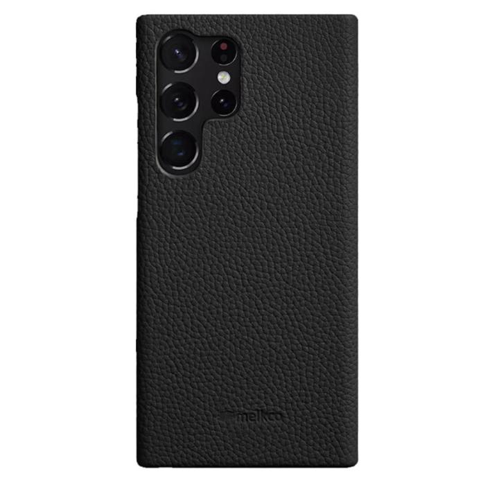 Melkco - MELKCO Fodral för Samsung Galaxy S23 Ultra, äkta läder, svart