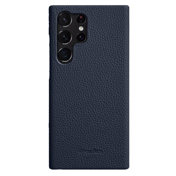 Melkco - MELKCO Fodral för Samsung Galaxy S23 Ultra, Äkta läder, Mörkblå
