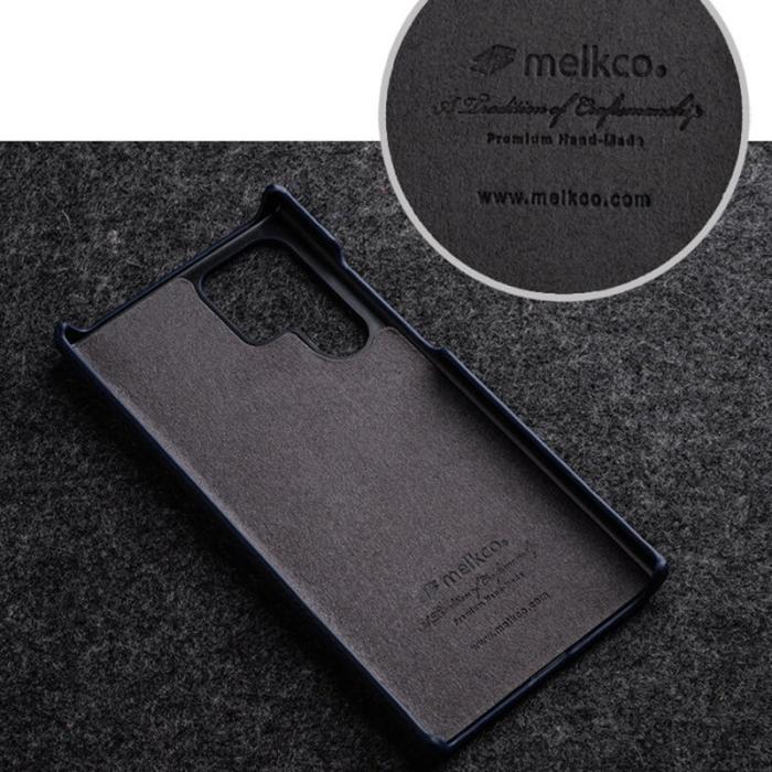 Melkco - MELKCO Fodral för Samsung Galaxy S23 Ultra, Äkta läder, Grå