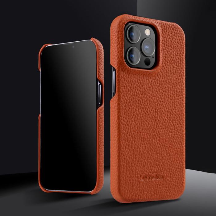 Melkco - MELKCO Fodral för iPhone 15 Pro, äkta läder och PC, mörkgrön