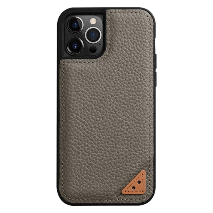 Melkco - MELKCO Fodral för iPhone 13 Pro Äkta läder + Mikrofiber + PC Grå