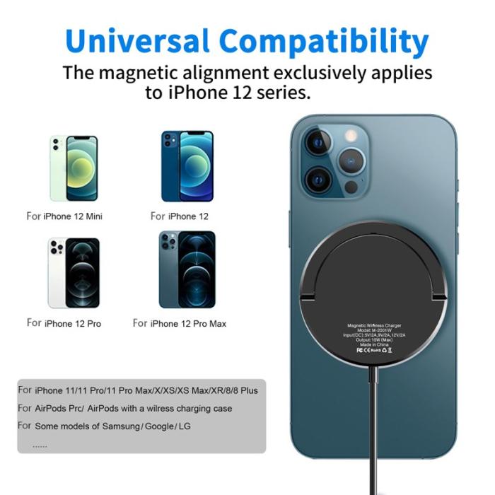 OEM - MIRIOWIZ M-2001W 15W 360 Rotations Magnetisk Trådlös Laddare för iPhone