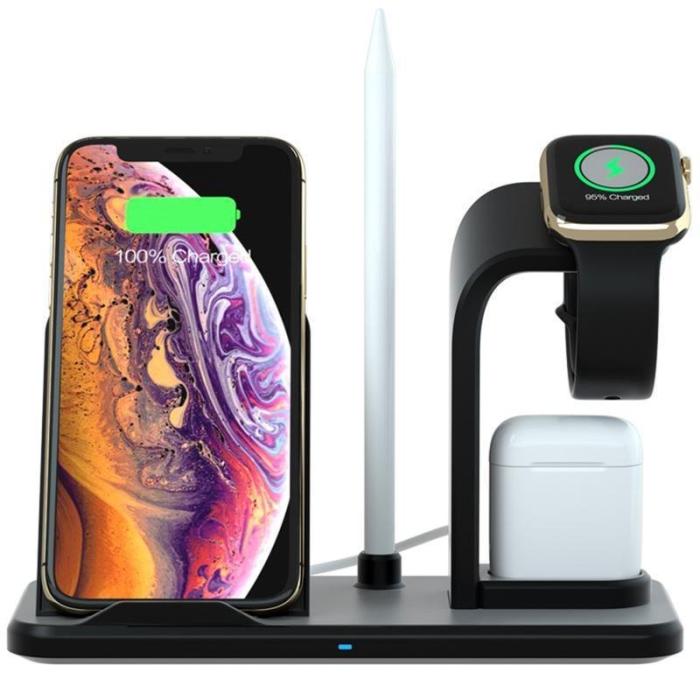OEM - N35 Trådlös laddare 3-i-1 för Apple Watch/iPhone/AirPods - Svart