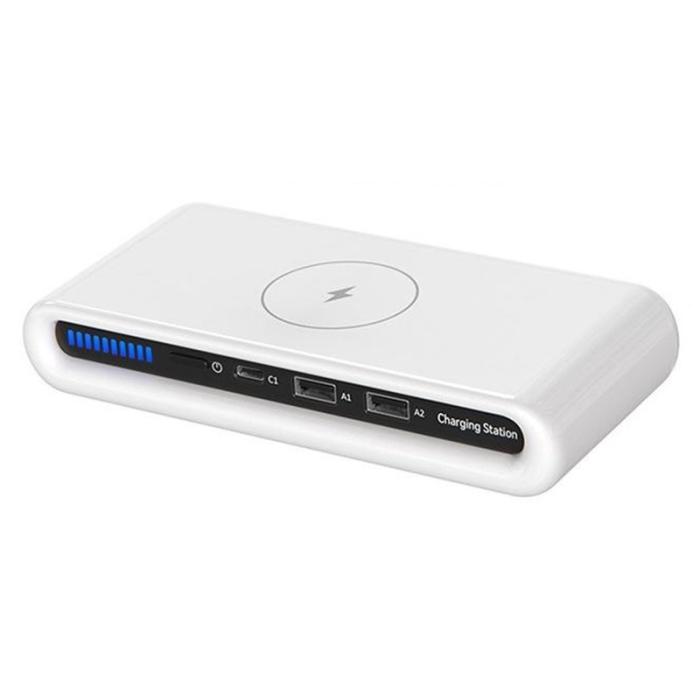 OEM - N67 USB Multi-Port Trådlös Laddare 30W med Ambientljus
