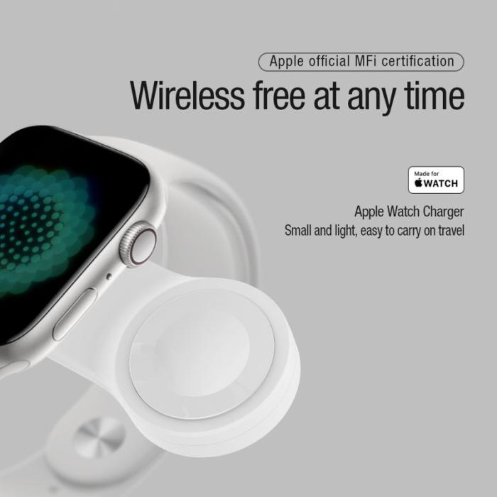OEM - NILLKIN MFi-certifierad laddare för Apple Watch, mini trådlös med Type C-adapter