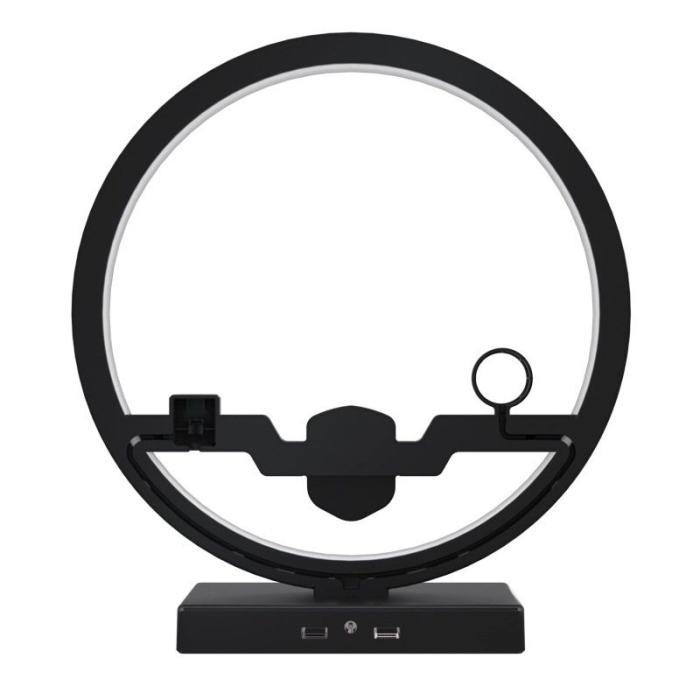 OEM - P1000 Multifunktionell 2-i-1 Bordslampa Snabbladdare - Svart