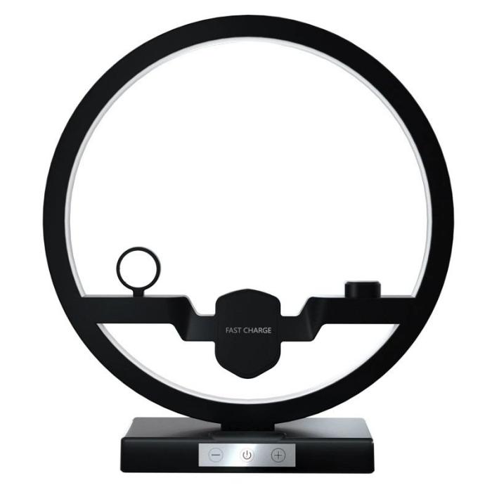 OEM - P1000 Multifunktionell 2-i-1 Bordslampa Snabbladdare - Svart