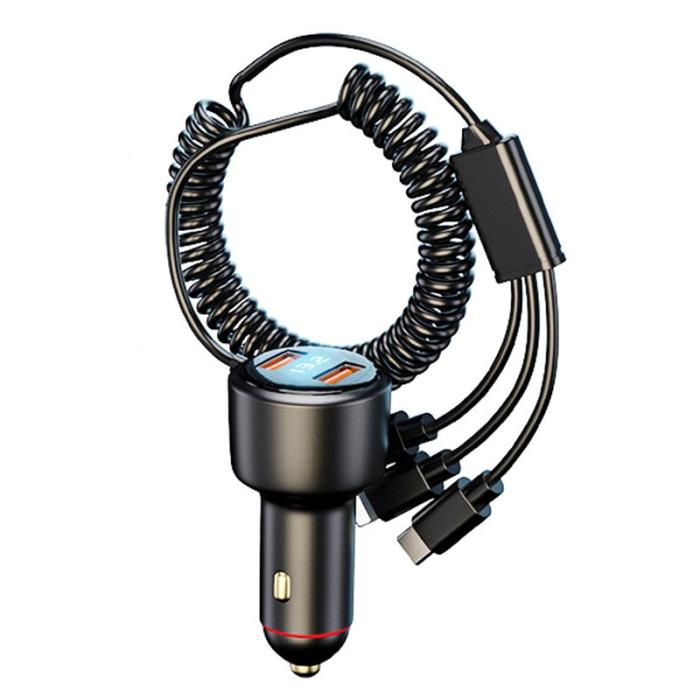 OEM - P6X 12V-24V Dual USB Bil Cigarette Lighter Snabbladdare med iP+Micro+USB-C