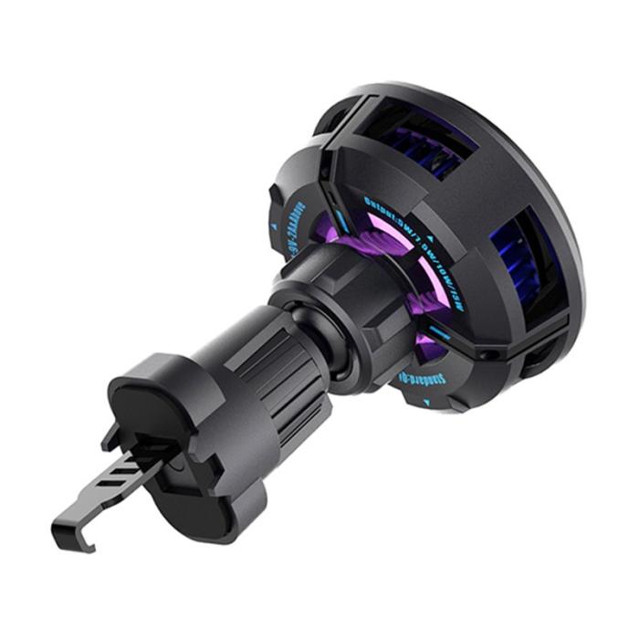 OEM - Q7 Magnetisk trådlös laddare 15W med RGB-ljus för bilventilationssystem