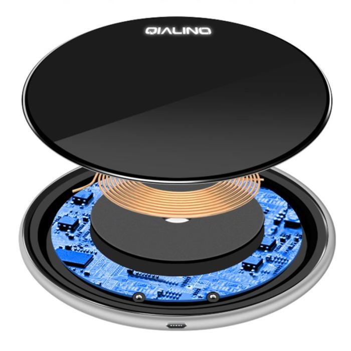 OEM - QIALINO för iPhone X / 8 / 8 Plus 15W Trådlös Snabbladdare - Svart