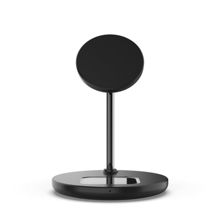 OEM - QX720 2 i 1 15W Snabbladdande Magnetisk Trådlös Laddare Ställning - Svart