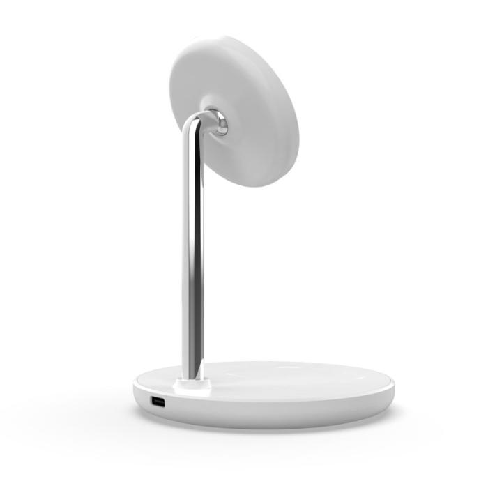 OEM - QX720 2 i 1 15W Snabbladdande Magnetisk Trådlös Laddare Ställning - Vit