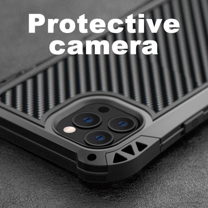 R-JUST - R-JUST AMIRA Hybrid Skal Aluminium + Silikon iPhone 13 Pro Max - Svart