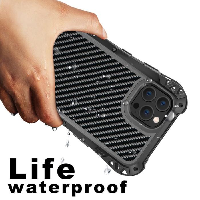 R-JUST - R-JUST AMIRA Hybrid Skal Aluminium + Silikon iPhone 13 Pro Max - Svart