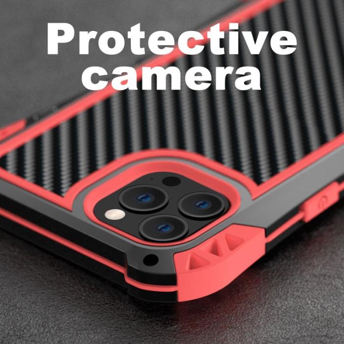 R-JUST - R-JUST AMIRA iPhone 13 Pro Skal Aluminium/Silikon Svart/Röd