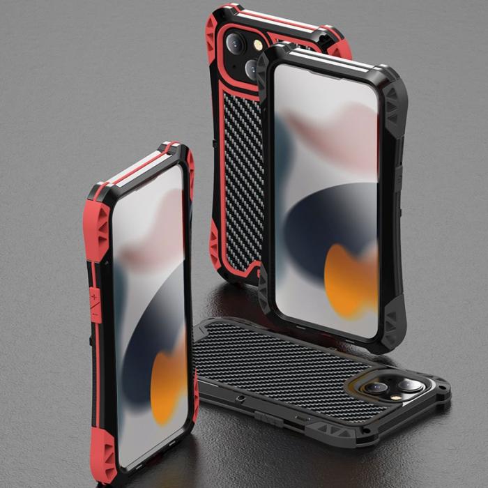 R-JUST - R-JUST AMIRA iPhone 13 Skal i Aluminium och Silikon - Svart