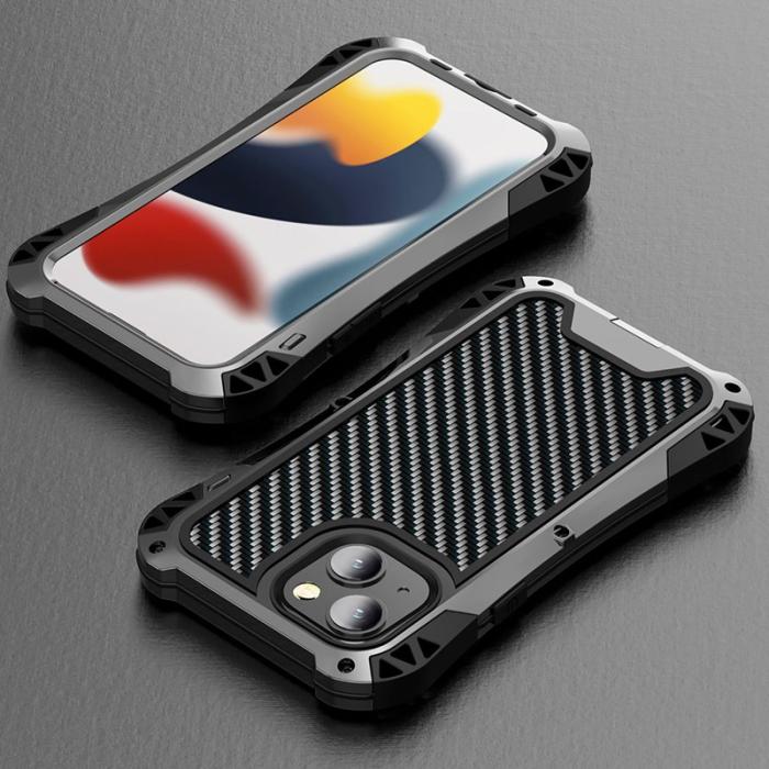 R-JUST - R-JUST AMIRA iPhone 13 Skal i Aluminium och Silikon - Svart