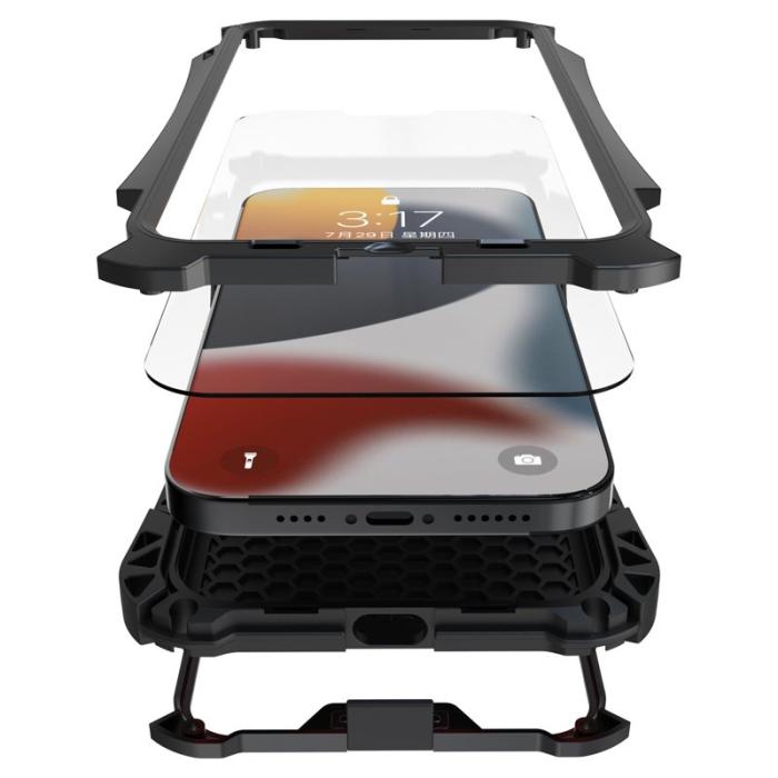 R-JUST - R-JUST AMIRA iPhone 13 Skal i Aluminium och Silikon - Svart