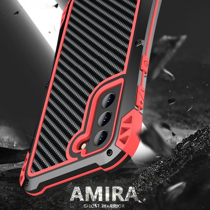 R-JUST - R-JUST AMIRA Skal Carbon Fiber Galaxy S21 FE 5G Röd