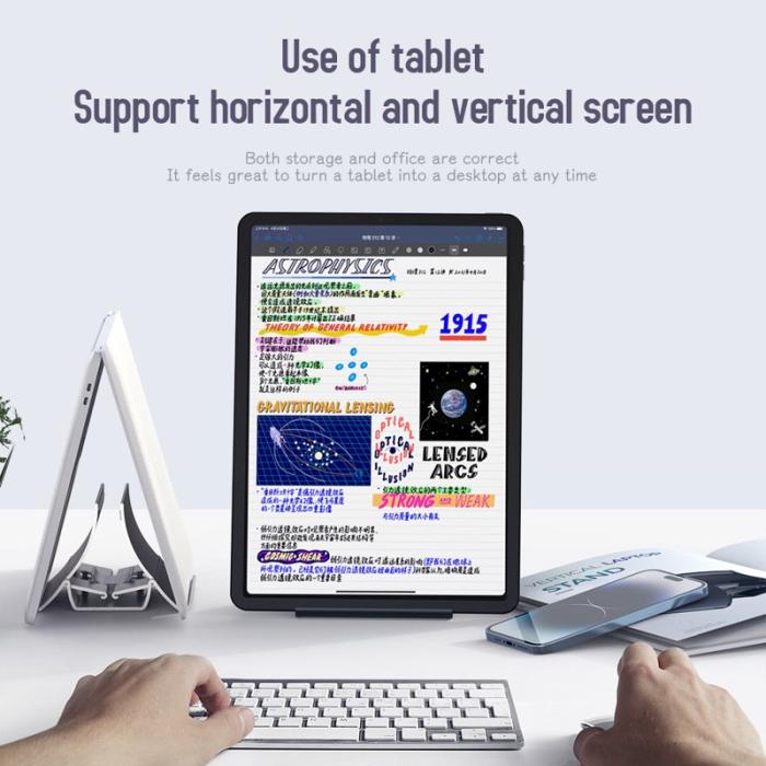 R-JUST - R-JUST BJ16 Laptop Ställ Aluminium Desktop Stöd - Silver