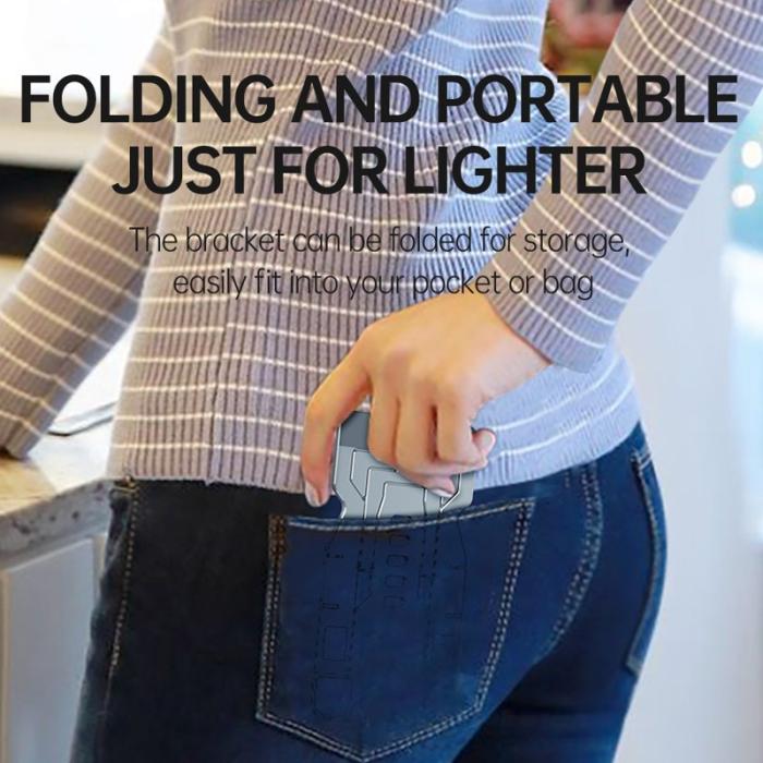 R-JUST - R-JUST HZ06 Fällbar Telefonhållare för iPhone - Grå