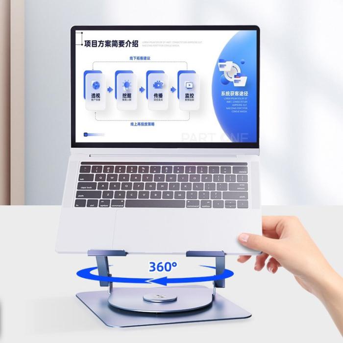 R-JUST - R-JUST HZ08-1 Laptopstativ 360° Rotera Höjdjusterbart Grå