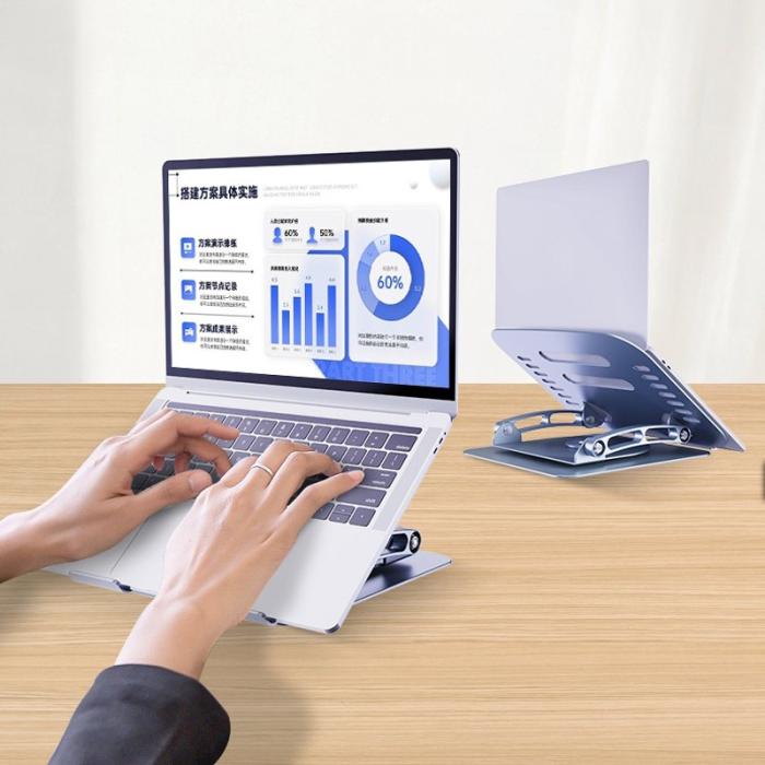 R-JUST - R-JUST HZ08-1 Laptopstativ 360° Rotera Höjdjusterbart Silver