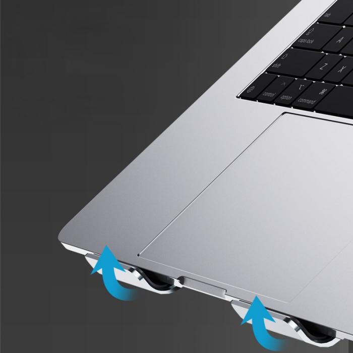 R-JUST - R-JUST HZ13 Laptop Ställning Aluminium med Dubbel Kylfläkt Svart