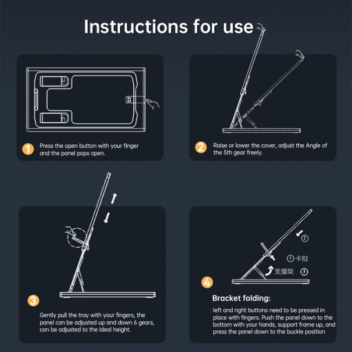 R-JUST - R-JUST HZ16 Justerbar Metall Ställ för Mobil & Tablet - Blå