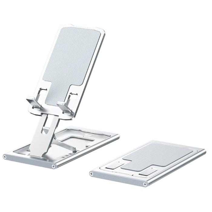 R-JUST - R-JUST HZ16 Justerbar Metall Ställning för Mobil och Tablet - Silver