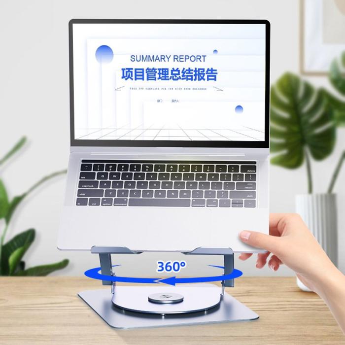 R-JUST - R-JUST HZ22-1 Laptop Ställ med Fläkt 360° Justerbar Grå