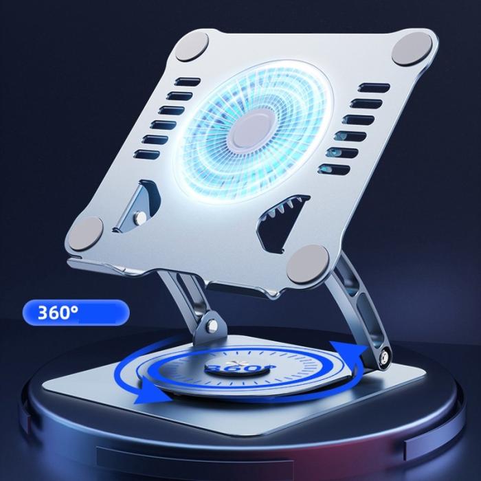 R-JUST - R-JUST HZ22-1 Laptop Ställ med Kylfläkt Justerbar Silver