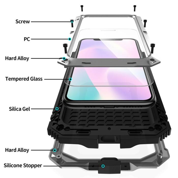 R-JUST - R-JUST iPhone 11 Skal 360° Skyddande Hölje Silver