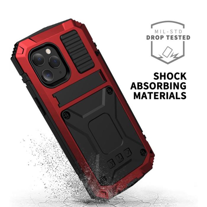 R-JUST - R-JUST iPhone 12 Pro Max Skal Shockproof Röd Dustproof Waterproof
