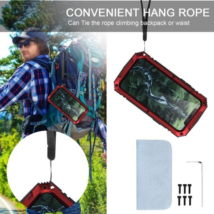 R-JUST - R-JUST iPhone 12 Pro Max Skal Shockproof Röd Dustproof Waterproof