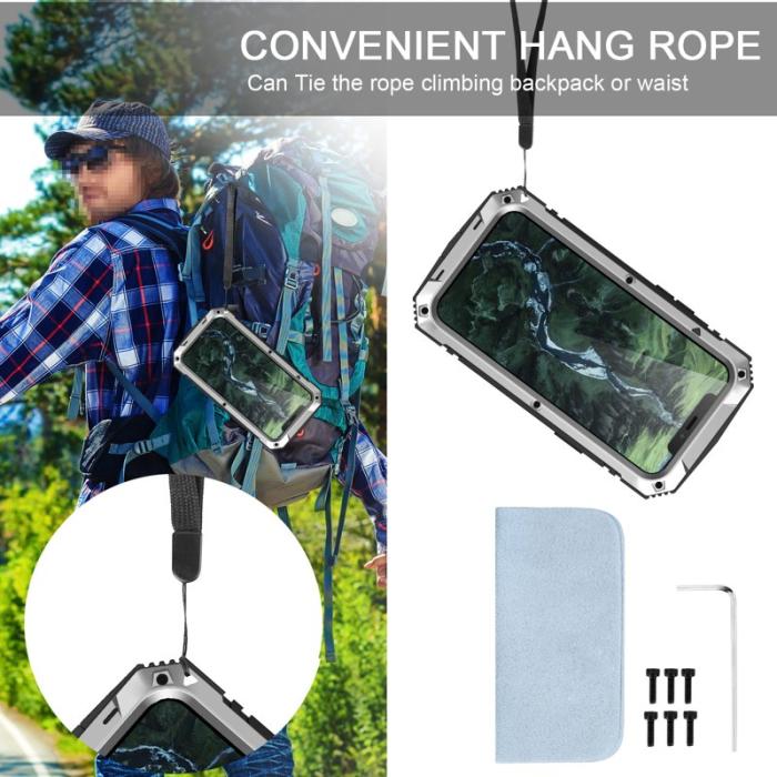 R-JUST - R-JUST iPhone 12 Pro Max Skal Shockproof Silver Dustproof Waterproof