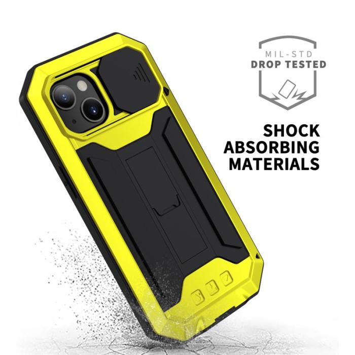 R-JUST - R-JUST iPhone 13 mini Skal Triple Protection Gult TPU och Glas