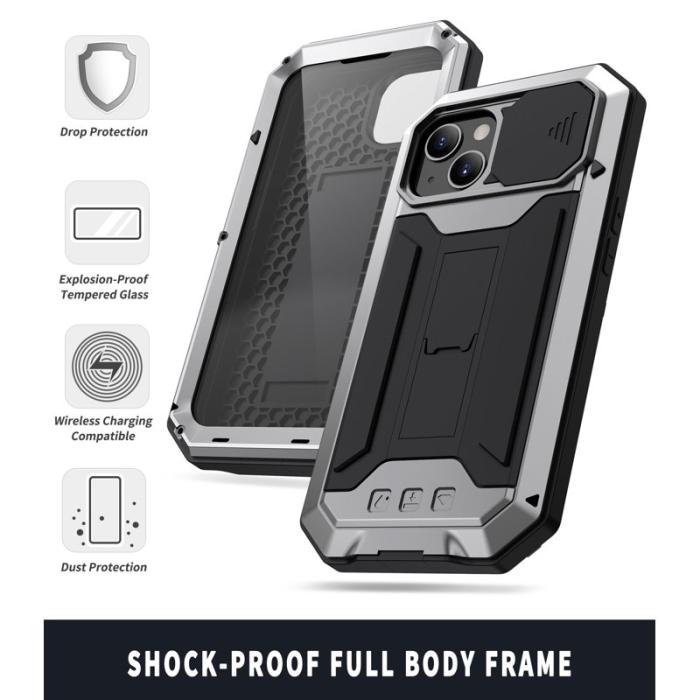 R-JUST - R-JUST iPhone 13 mini Skal Triple Protection Silver