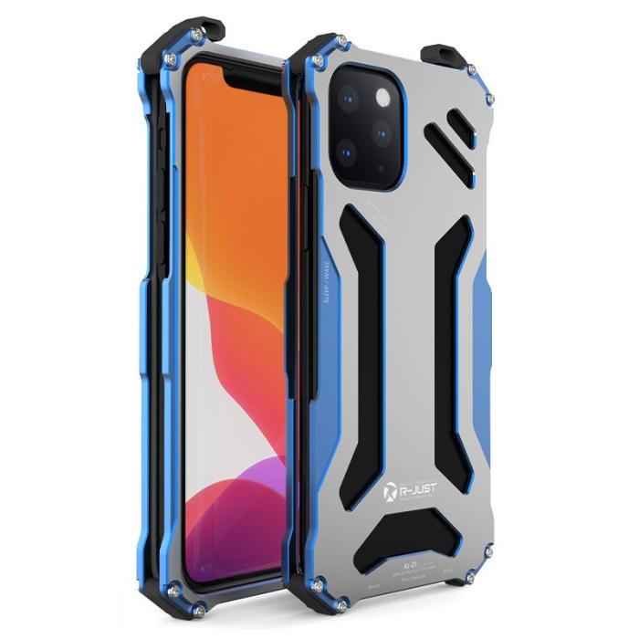 R-JUST - R-JUST iPhone 13 Pro Skal Aluminium Shockproof Rugged Blå