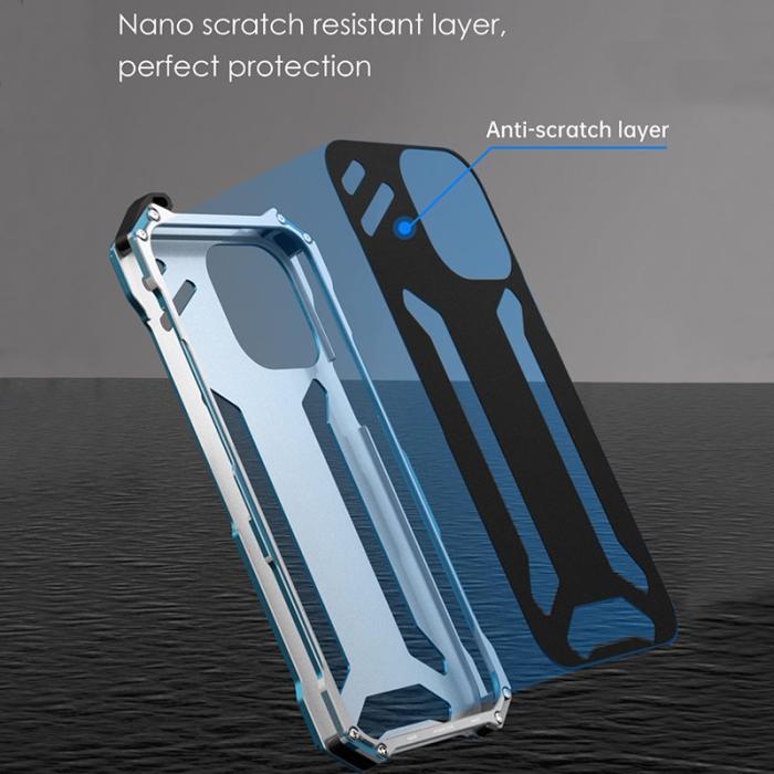 R-JUST - R-JUST iPhone 13 Pro Skal Aluminium Shockproof Rugged Blå