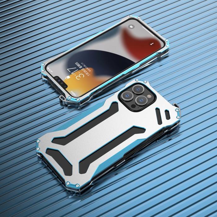 R-JUST - R-JUST iPhone 13 Pro Skal Aluminium Shockproof Rugged Blå