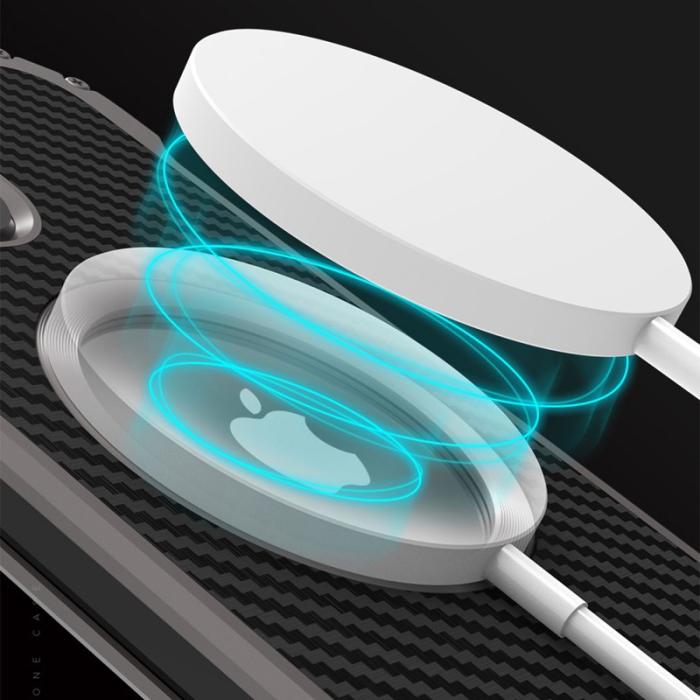 R-JUST - R-JUST iPhone 13 Pro Skal Carbon Fiber Aluminium Grey 6.1