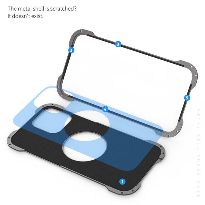 R-JUST - R-JUST iPhone 13 Skal Aluminium Grey MagSafe Värmeavledning