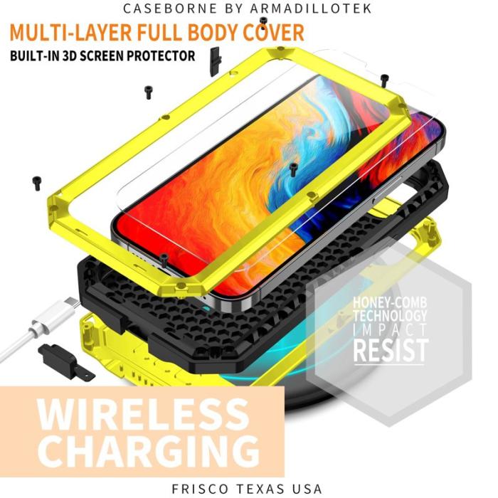 R-JUST - R-JUST iPhone 14 Plus Skal med Kickstand och Kameralock - Gul