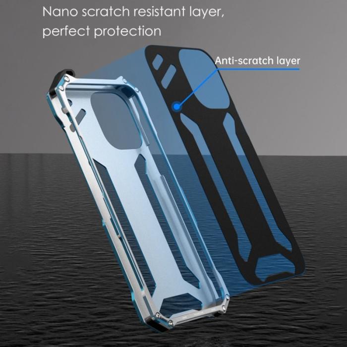 R-JUST - R-JUST iPhone 14 Plus Skal Metall Anti-Fall Shockproof Svart