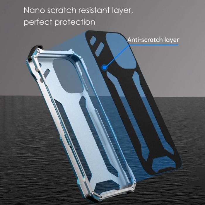 R-JUST - R-JUST iPhone 14 Pro Max Skal Metall Shockproof Svart