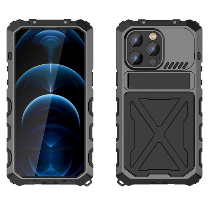 R-JUST - R-JUST iPhone 14 Pro Max Skal, Silikon + Metall, Svart